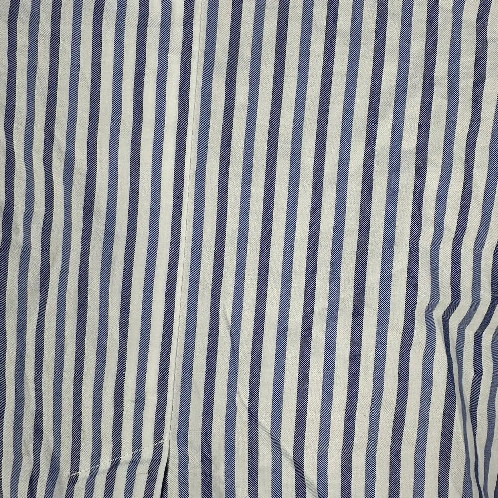 Everlane‎ Women's The Woven 100% Cotton Long Sleeve PJ Pajama Top, Blue Stripe